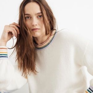 Madewell Gladwell Rainbow Trim Sweater